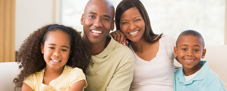 African American family smiling